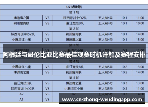 阿根廷与哥伦比亚比赛最佳观赛时机详解及赛程安排